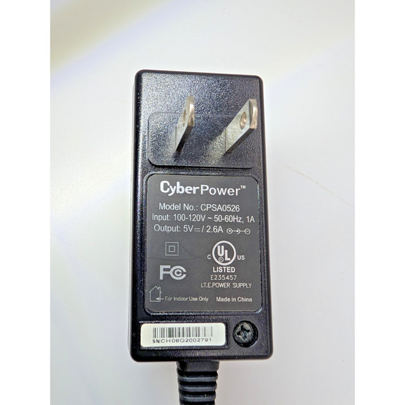 CyberPower Model CPSA0526 Charger/ Out. 5V, 2.6A. Tested/Works! Fast Ship! - Picture 2 of 3
